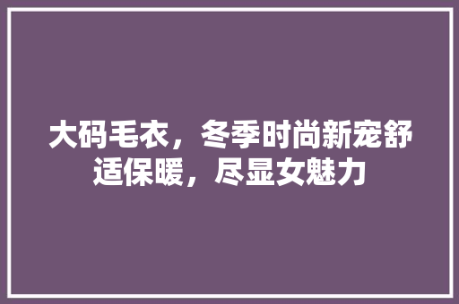 大码毛衣，冬季时尚新宠舒适保暖，尽显女魅力