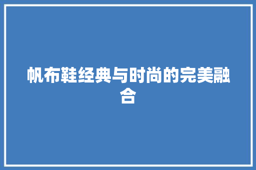 帆布鞋经典与时尚的完美融合