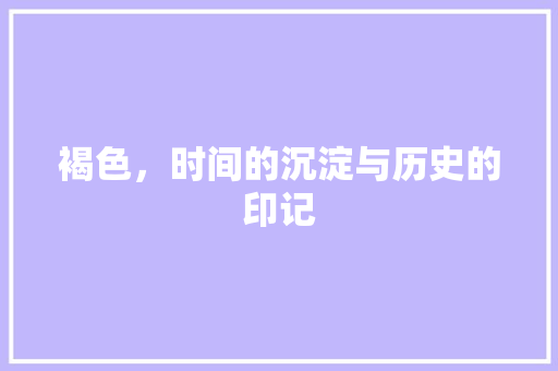 褐色，时间的沉淀与历史的印记 百度SEO