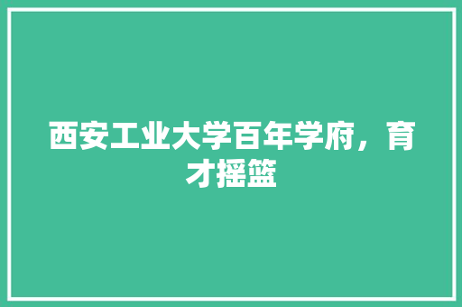 西安工业大学百年学府，育才摇篮 SEO关键词
