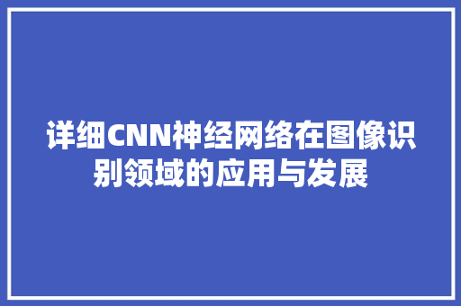 详细CNN神经网络在图像识别领域的应用与发展 SEO关键词