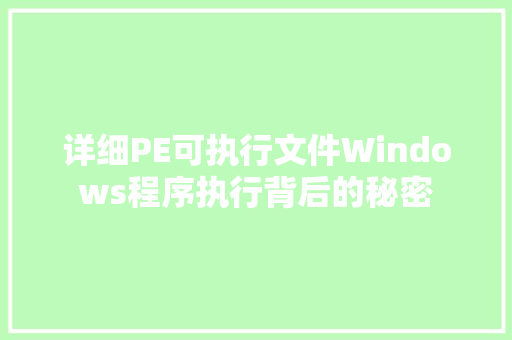 详细PE可执行文件Windows程序执行背后的秘密 必应SEO