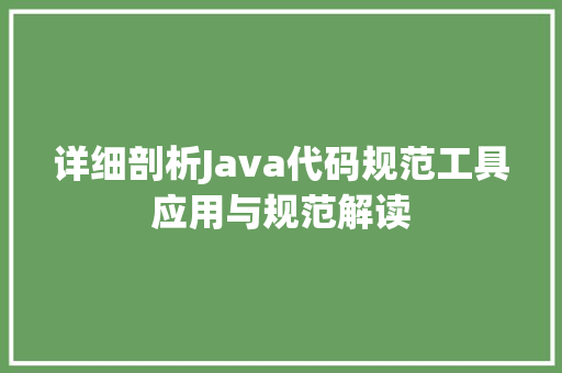 详细剖析Java代码规范工具应用与规范解读 搜狗SEO