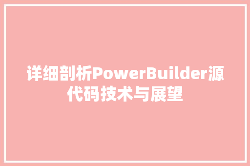 详细剖析PowerBuilder源代码技术与展望 必应SEO