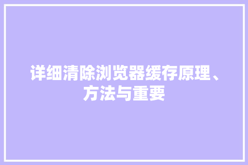详细清除浏览器缓存原理、方法与重要 必应SEO