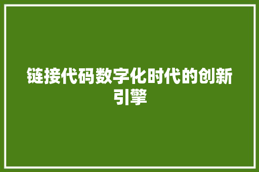 链接代码数字化时代的创新引擎 神马SEO