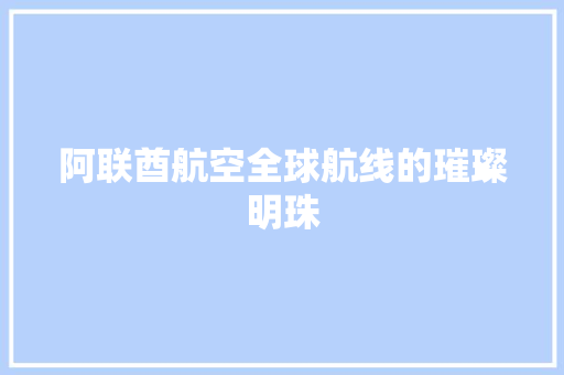 阿联酋航空全球航线的璀璨明珠 网站建设公司