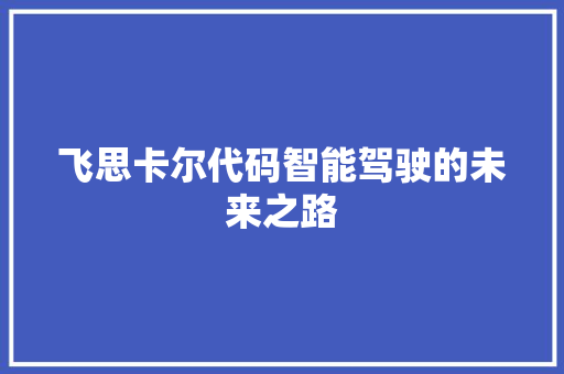 飞思卡尔代码智能驾驶的未来之路 神马SEO