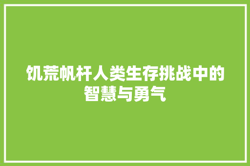 饥荒帆杆人类生存挑战中的智慧与勇气 网站建设公司