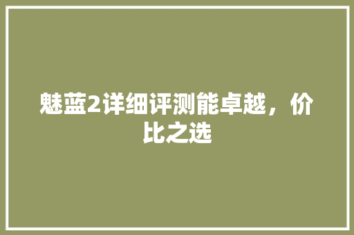 魅蓝2详细评测能卓越，价比之选