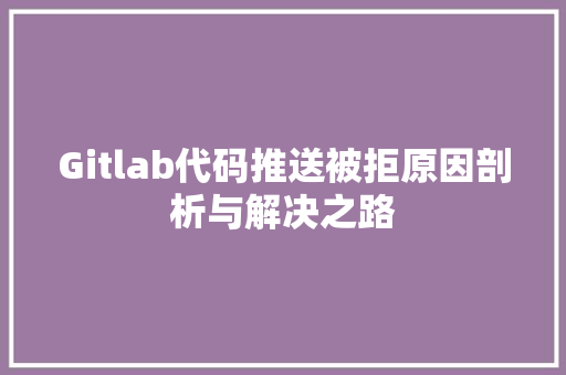 Gitlab代码推送被拒原因剖析与解决之路