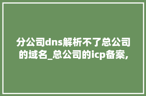 分公司dns解析不了总公司的域名_总公司的icp备案,分公司可以用吗。 分公司dns解析不了总公司的域名_总公司的icp备案,分公司可以用吗。 网站建设公司