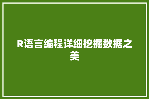 R语言编程详细挖掘数据之美 必应SEO