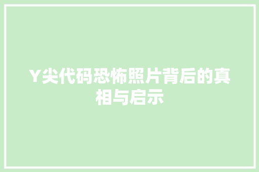 Y尖代码恐怖照片背后的真相与启示 神马SEO