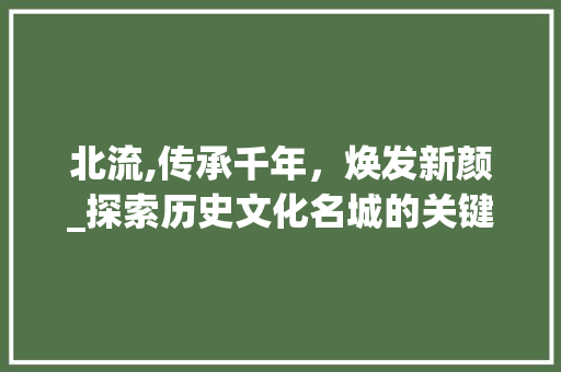北流,传承千年，焕发新颜_探索历史文化名城的关键词优化之路