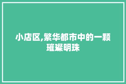 小店区,繁华都市中的一颗璀璨明珠