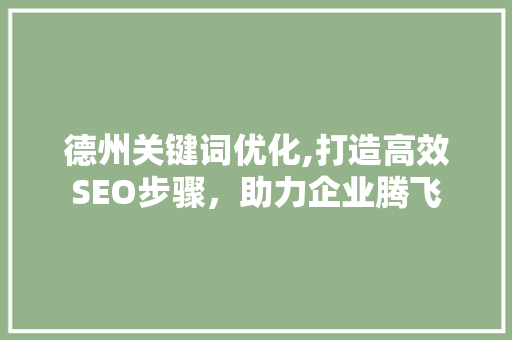 德州关键词优化,打造高效SEO步骤，助力企业腾飞