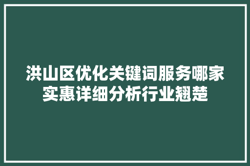 洪山区优化关键词服务哪家实惠详细分析行业翘楚