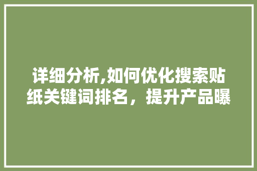 详细分析,如何优化搜索贴纸关键词排名，提升产品曝光度 网站建设公司