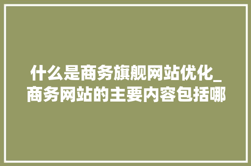 什么是商务旗舰网站优化_商务网站的主要内容包括哪些?。