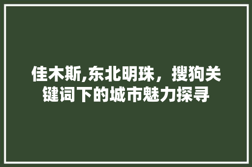佳木斯,东北明珠，搜狗关键词下的城市魅力探寻