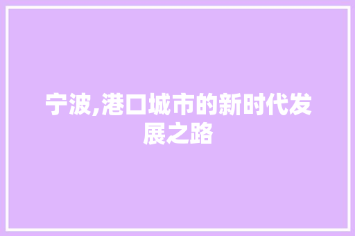 宁波,港口城市的新时代发展之路 网站建设公司 宁波,港口城市的新时代发展之路 网站建设公司