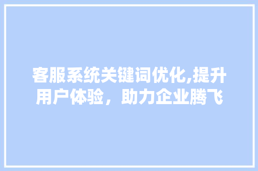客服系统关键词优化,提升用户体验，助力企业腾飞 网站建设公司