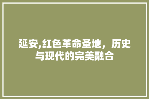 延安,红色革命圣地，历史与现代的完美融合
