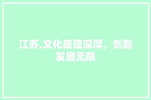 江苏,文化底蕴深厚，创新发展无限 必应SEO