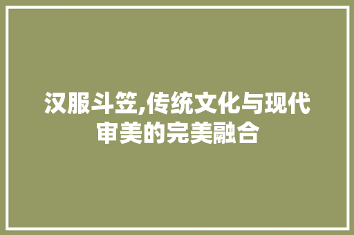 汉服斗笠,传统文化与现代审美的完美融合 百度SEO