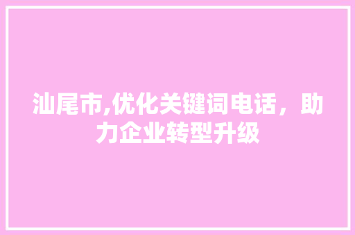 汕尾市,优化关键词电话，助力企业转型升级
