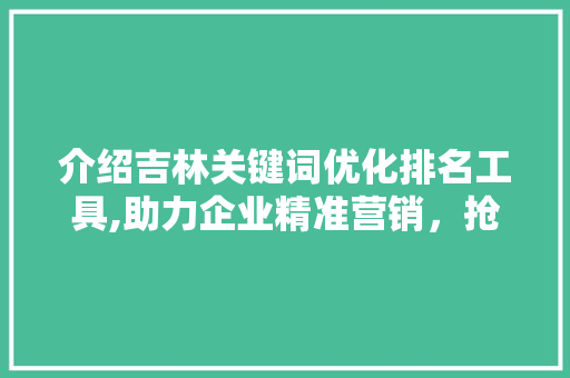 介绍吉林关键词优化排名工具,助力企业精准营销，抢占市场先机 搜狗SEO