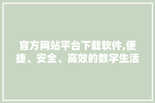 官方网站平台下载软件,便捷、安全、高效的数字生活助手 神马SEO