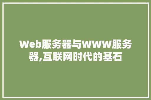 Web服务器与WWW服务器,互联网时代的基石