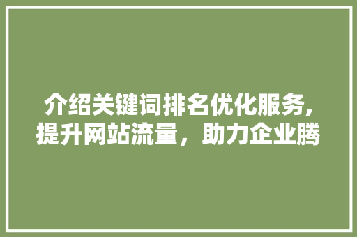 介绍关键词排名优化服务,提升网站流量，助力企业腾飞 百度SEO