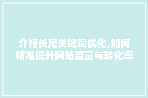 介绍长尾关键词优化,如何精准提升网站流量与转化率