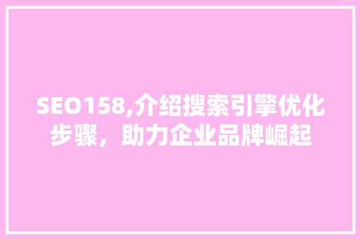 SEO158,介绍搜索引擎优化步骤，助力企业品牌崛起 百度SEO