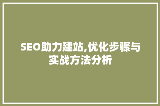 SEO助力建站,优化步骤与实战方法分析 神马SEO