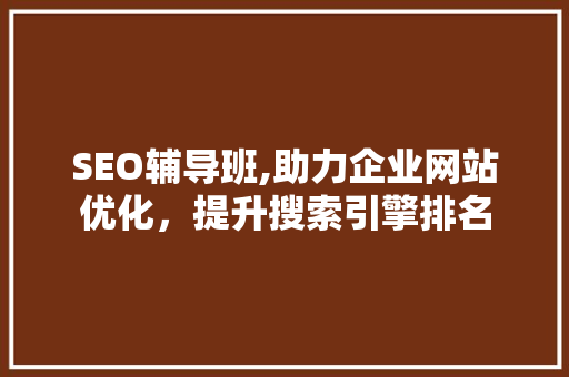 SEO辅导班,助力企业网站优化，提升搜索引擎排名 必应SEO