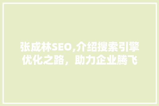 张成林SEO,介绍搜索引擎优化之路，助力企业腾飞 SEO关键词