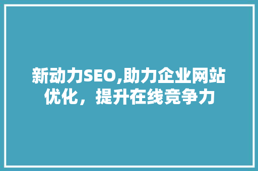 新动力SEO,助力企业网站优化，提升在线竞争力 搜狗SEO