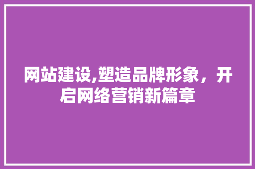 网站建设,塑造品牌形象，开启网络营销新篇章