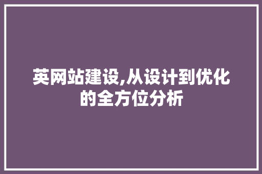 英网站建设,从设计到优化的全方位分析