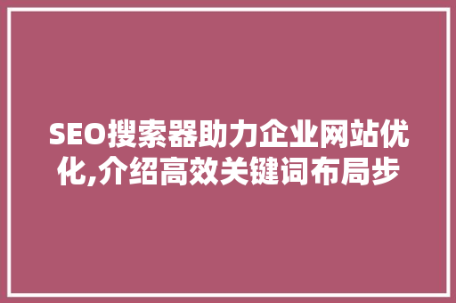 SEO搜索器助力企业网站优化,介绍高效关键词布局步骤 SEO关键词