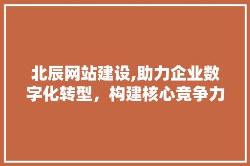 北辰网站建设,助力企业数字化转型，构建核心竞争力