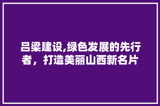 吕梁建设,绿色发展的先行者，打造美丽山西新名片 神马SEO