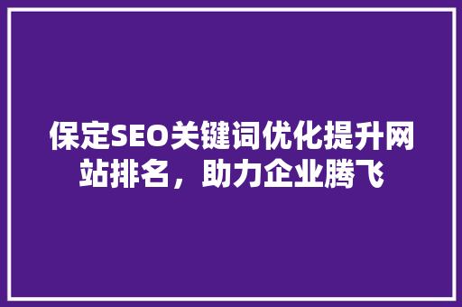 保定SEO关键词优化提升网站排名，助力企业腾飞
