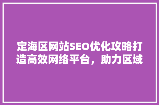 定海区网站SEO优化攻略打造高效网络平台，助力区域发展