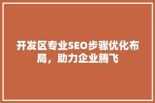开发区专业SEO步骤优化布局，助力企业腾飞 网站建设公司
