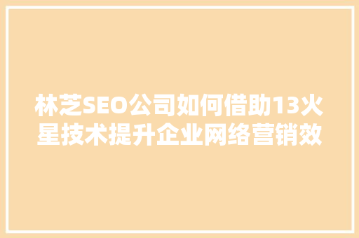 林芝SEO公司如何借助13火星技术提升企业网络营销效果